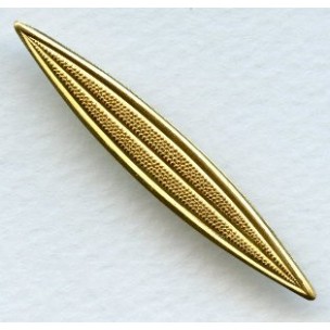 Textured Long Oval Bar Stamping Raw Brass 49mm (12)