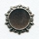 Rococo Style Solid Back Setting Oxidized Silver 27mm (1)