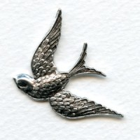 Bird in Flight Stamping Oxidized Silver (1)