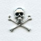 Skull and Crossbones 21mm Oxidized Silver (6)