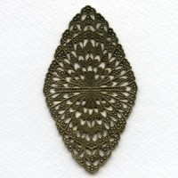 ^Flat Solid Oxidized Brass Filigree Stamping (1)