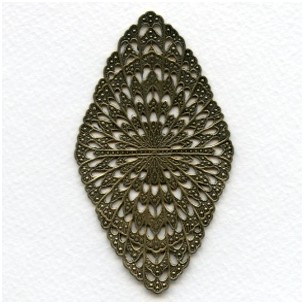 ^Flat Solid Oxidized Brass Filigree Stamping (1)