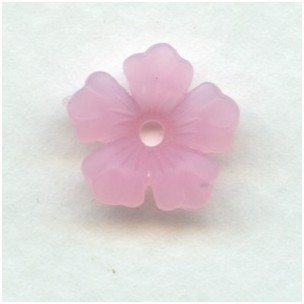 Lucite Flower Beads Matte Rose 14mm (24)