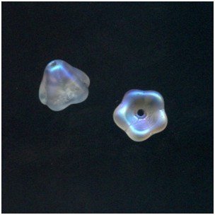 Matte Crystal AB Glass Bead Caps Tulip Beads 6x8mm