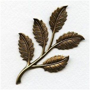 Smaller Leaf Sprays Oxidized Brass 50mm (2)