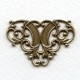 Floral Ornamental Openwork Stampings Oxidized Brass Triangle (4)