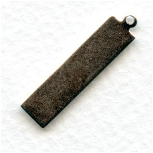 Logo Tags Rectangle Oxidized Silver 29mm (12)