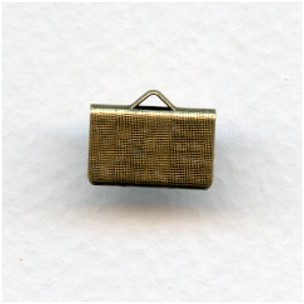 ^Textured Choker Clamps 12.5mm Length Oxidized Brass (12)