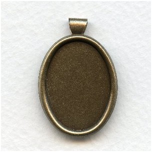 Setting Bezels 25x18mm Bail Attached Oxidized Brass (3)
