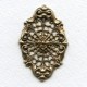 Scrollwork and Filigree Oxidized Brass Stamping 49mm (1)