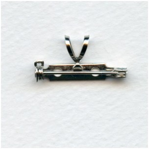 Small Silver Pin Backs with Soldered Bail 26mm (6)