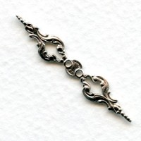 Ornate Prongs Oxidized Silver 40mm (12)