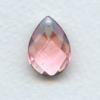 Rose Briolette Pear Shape Glass Pendant 18x13mm 