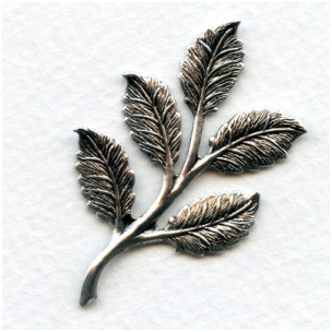Smaller Leaf Sprays Oxidized Silver 50mm (2)