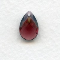 Briolette Amethyst 13x8.5mm Pear Shape Glass Pendant