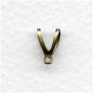 Bail with Loop Oxidized Brass 9mm (6)