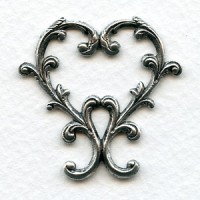 Framework Heart Shaped Stamping Oxidized Silver (1)