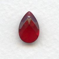 Briolette Garnet 13x8.5mm Pear Shape Glass Pendant