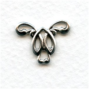 Art Nouveau Style Elegant Connector Oxidized Silver (6)