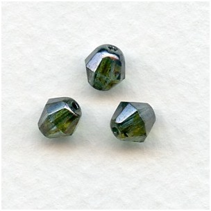 ^Loden Faceted Bicone Glass Beads 6mm