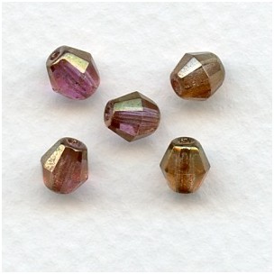 ^Heather Faceted Bicone Glass Beads 6mm