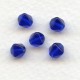 ^Cobalt Blue Square Bi-Cone Glass Beads 6x6mm