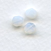 ^White Opal Square Bicone Glass Beads 6x6mm (24)