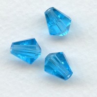 Aquamarine Bell Shape Faceted Glass Beads 10x9mm
