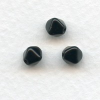 ^Jet Square Bicone Glass Beads 6x6mm