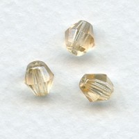 ^Honey Faceted Bicone Glass Beads 6mm