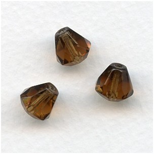 ^Smoked Topaz Bell Shape Faceted Glass Beads 9x8mm