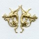 Gothic Style Dragon Stampings Raw Brass (1 set)