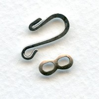 Hook and Eye Closures Oxidized Silver