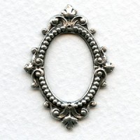 Ornate Oval Framework Oxidized Silver (2)