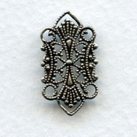 Four Loop Filigree Connectors Oxidized Silver (12)
