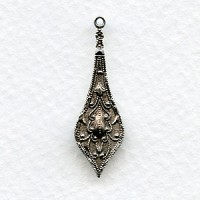 Embossed Pendant Solid Oxidized Silver 32mm (4)