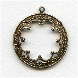 Floral Framework with Loop Oxidized Brass (3)