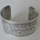 *Floral Embossed Oxidized Silver Cuff 37mm (1)