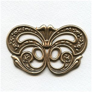 Enormous 85mm Stamping Embellishment Oxidized Brass (1)