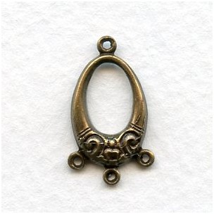 Decorative Oval Hoop Connectors Oxidized Brass (6)