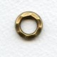 Hammered Round 13mm Connector Ring Oxidized Brass