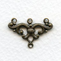 Openwork Connectors for 3 Strands Oxidized Brass (6)