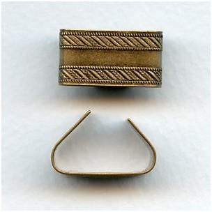 Patterned Wide Link Connectors Oxidized Brass (3)