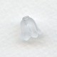White Lucite Bell Shape Flower Beads Matte 9x9mm (12)