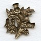 Thistle Flower Scottish Emblem Oxidized Brass 37mm (1)