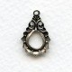 Gothic Detail Oxidized Silver Pendant Drops 19mm (12)