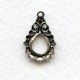 Gothic Detail Oxidized Silver Pendant Drops 19mm (6)