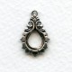 Gothic Detail Oxidized Silver Pendant Drops 19mm (6)