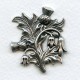 Thistle Flower Scottish Emblem Oxidized Silver 37mm (1)