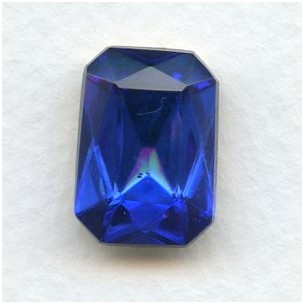 Octagon 18x13mm Sapphire Foiled Faceted Stone (1)